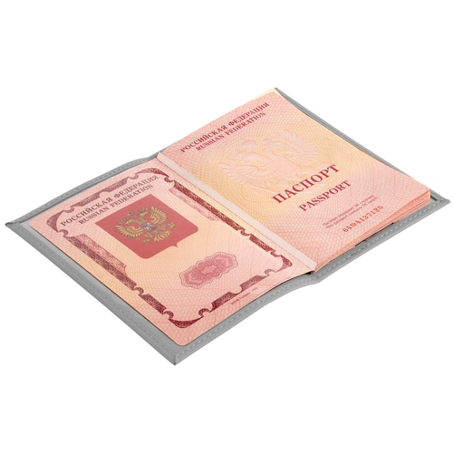 Обложка для паспорта Shall, серая Обложка для паспорта Shall, серая