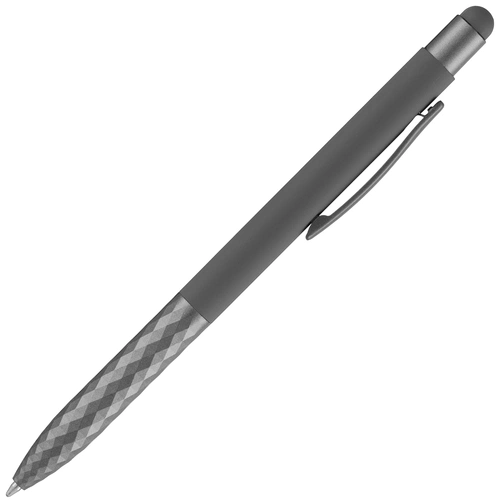 Ручка шариковая Digit Soft Touch со стилусом, серая Ручка шариковая Digit Soft Touch со стилусом, серая