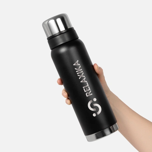 Термос Relaxika 1000 со стикерпаком, черный Термос Relaxika 1000 со стикерпаком, черный