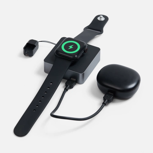 Внешний аккумулятор с беспроводной зарядкой Aura Power 5000 мАч, серый Внешний аккумулятор с беспроводной зарядкой Aura Power 5000 мАч, серый