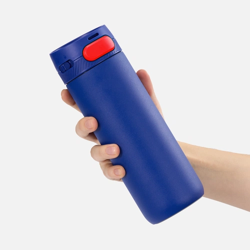 Термостакан X1 с цветной кнопкой, синий с красным Термостакан X1 с цветной кнопкой, синий с красным