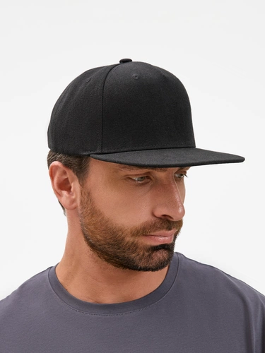 Бейсболка Epicore с прямым козырьком, черная Бейсболка Epicore с прямым козырьком, черная