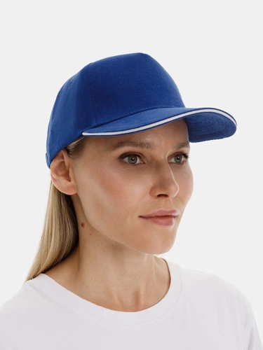 Бейсболка Classic 2.0, ярко-синяя с белым кантом Бейсболка Classic 2.0, ярко-синяя с белым кантом