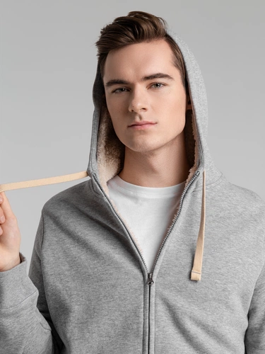 Толстовка унисекс на молнии Sherpa 280, серый меланж Толстовка унисекс на молнии Sherpa 280, серый меланж