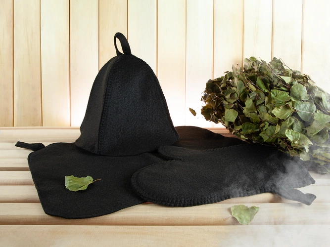 Набор для бани «Парилка», ver.2, черный Набор для бани «Парилка», ver.2, черный