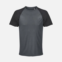 Футболка спортивная унисекс Vortex, черная с темно-серым