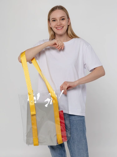Шопер Clear Fest, прозрачный с желтыми ручками Шопер Clear Fest, прозрачный с желтыми ручками