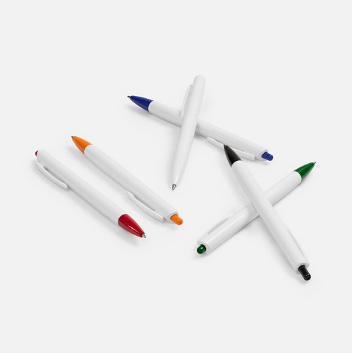 Ручка шариковая Tick, белая с синим Ручка шариковая Tick, белая с синим