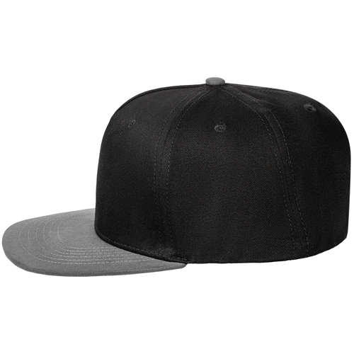 Бейсболка Foreside с прямым козырьком, черная с серым Бейсболка Foreside с прямым козырьком, черная с серым