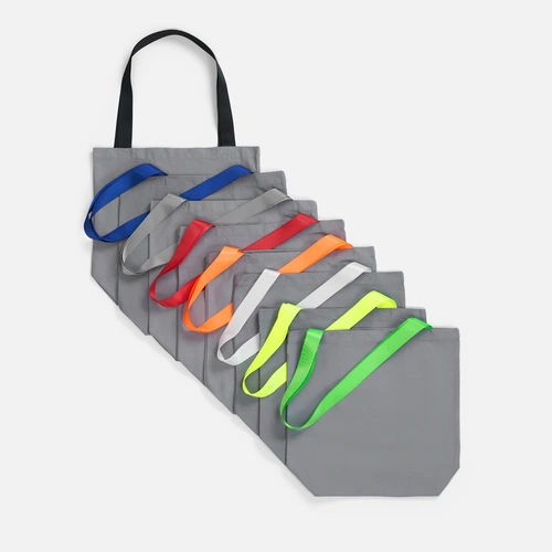 Шопер B5, серый с широкими красными ручками Шопер B5, серый с широкими красными ручками