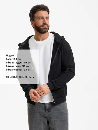 Толстовка унисекс оверсайз Sartoro, черная Толстовка унисекс оверсайз Sartoro, черная