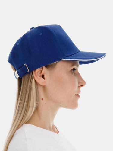 Бейсболка Classic 2.0, ярко-синяя с белым кантом Бейсболка Classic 2.0, ярко-синяя с белым кантом