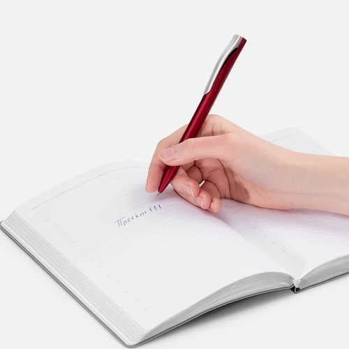 Ручка шариковая Pin Silver, красный металлик Ручка шариковая Pin Silver, красный металлик