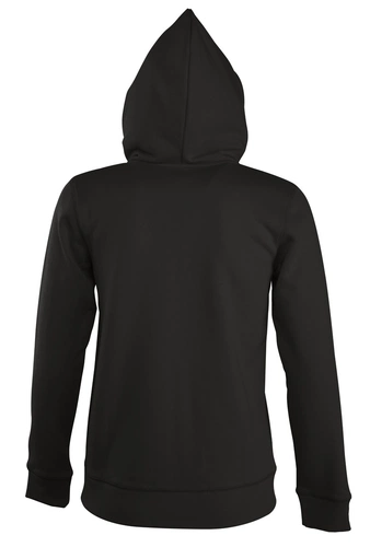 Толстовка женская на молнии с капюшоном Seven Women, черная Толстовка женская на молнии с капюшоном Seven Women, черная