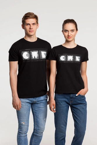 Футболка женская «Небо-душа», черная Футболка женская «Небо-душа», черная