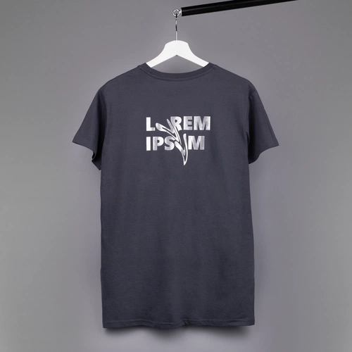 Футболка мужская Crusader Men, темно-серая (графит), размер L с флексом и прямой шелкографией