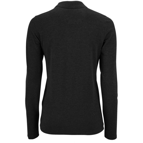 Рубашка поло женская с длинным рукавом Perfect LSL Women, черный меланж Рубашка поло женская с длинным рукавом Perfect LSL Women, черный меланж