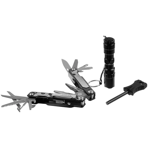 Набор Forster: мультиинструмент, фонарик, огниво, черный Набор Forster: мультиинструмент, фонарик, огниво, черный