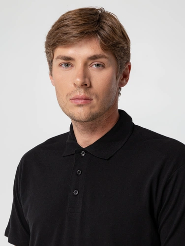 Рубашка поло мужская Summer 170, черная Рубашка поло мужская Summer 170, черная