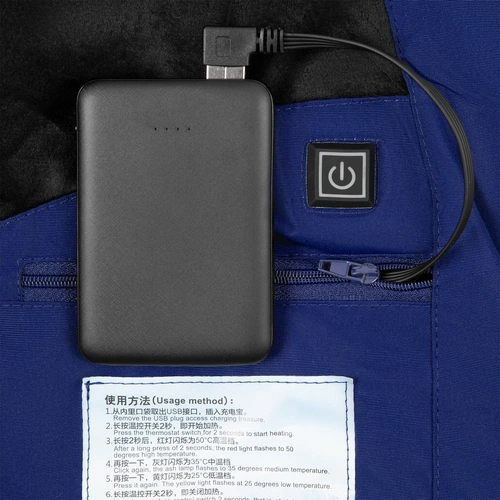 Куртка с подогревом Thermalli Pila, синяя Куртка с подогревом Thermalli Pila, синяя