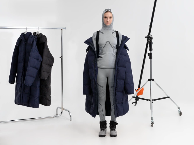 Пуховик унисекс Kapsula, темно-синий Пуховик унисекс Kapsula, темно-синий