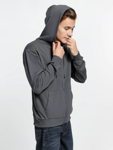 Толстовка на молнии с капюшоном Siverga 2.0, темно-серая (графит) Толстовка на молнии с капюшоном Siverga 2.0, темно-серая (графит)