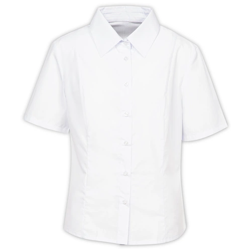 Рубашка женская с коротким рукавом Collar, белая Рубашка женская с коротким рукавом Collar, белая