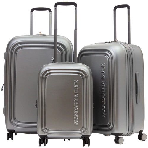 Чемодан Logoduck M, серебристый Чемодан Logoduck M, серебристый