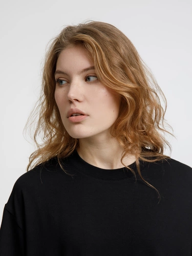 Футболка оверсайз унисекс Lavinia, черная Футболка оверсайз унисекс Lavinia, черная