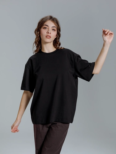 Футболка оверсайз Kangas, черная Футболка оверсайз Kangas, черная