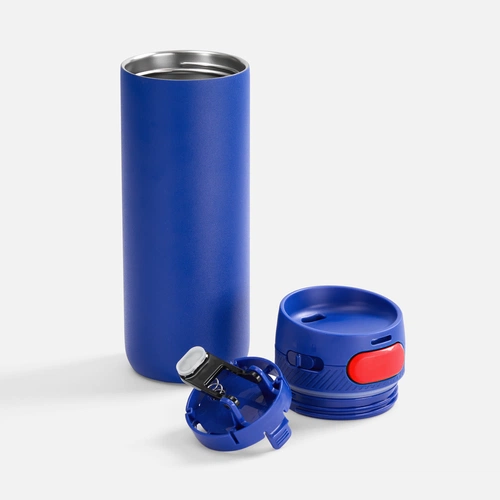 Термостакан X1 с цветной кнопкой, синий с красным Термостакан X1 с цветной кнопкой, синий с красным