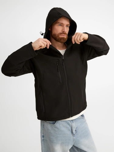 Куртка мужская с капюшоном Replay Men 340, черная Куртка мужская с капюшоном Replay Men 340, черная