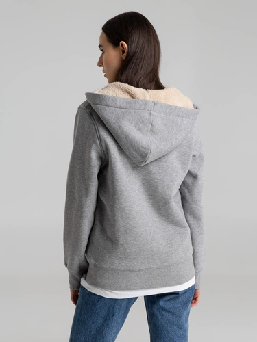 Толстовка унисекс на молнии Sherpa 280, серый меланж Толстовка унисекс на молнии Sherpa 280, серый меланж