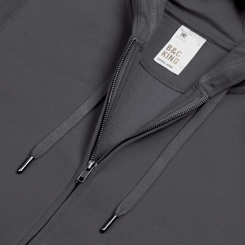 Толстовка на молнии с капюшоном унисекс King, темно-серая Толстовка на молнии с капюшоном унисекс King, темно-серая