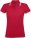 5852.58 - Рубашка поло женская Pasadena Women 200 с контрастной отделкой, красная с белым