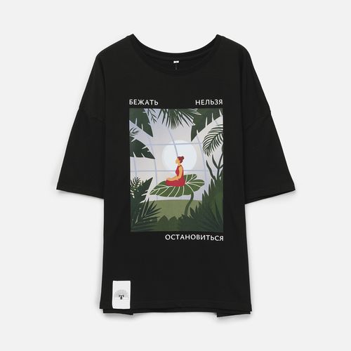 Футболка унисекс оверсайз Crosstown, черная