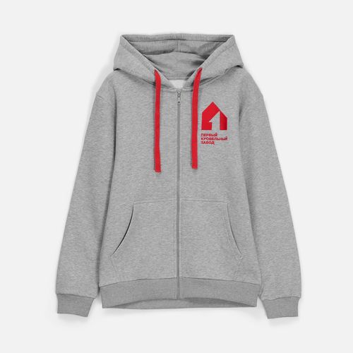 Толстовка на молнии с капюшоном Siverga Heavy 2.0, серый меланж