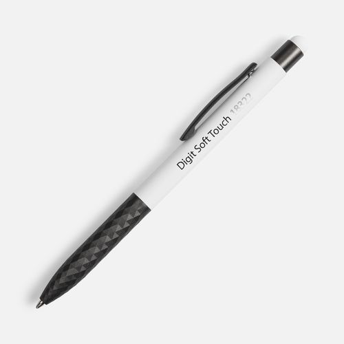Ручка шариковая Digit Soft Touch со стилусом, белая