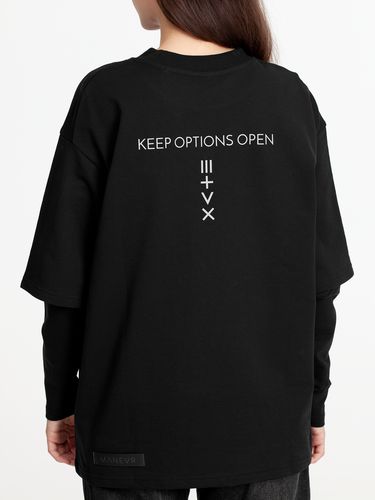 Футболка оверсайз с двойным рукавом Kosmos, черная