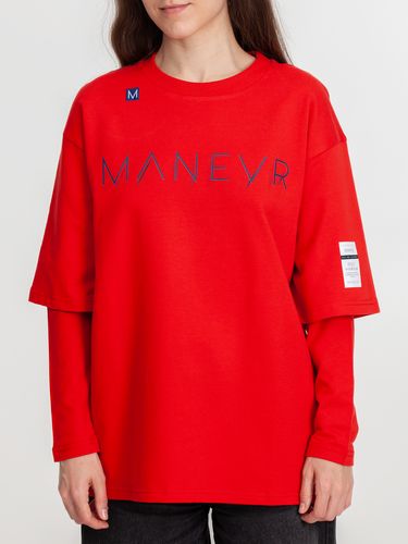 Футболка оверсайз с двойным рукавом Kosmos, красная