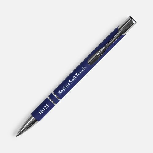 Ручка шариковая Keskus Soft Touch, темно-синяя