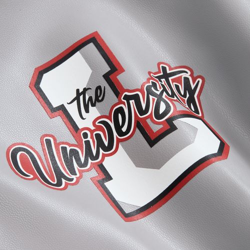 Бомбер из искусственной кожи Univer, серый