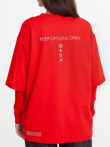 Футболка оверсайз с двойным рукавом Kosmos, красная