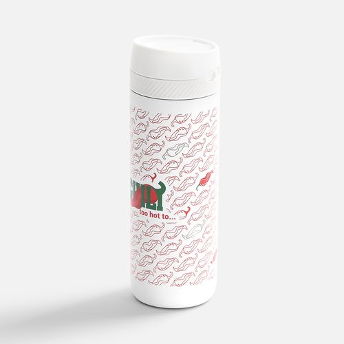 Термостакан X1 с цветной кнопкой, белый с красным