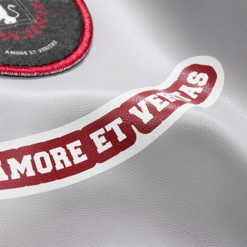 Бомбер из искусственной кожи Univer, серый