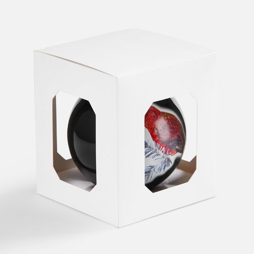 Елочный шар Finery Gloss, 8 см, глянцевый черный