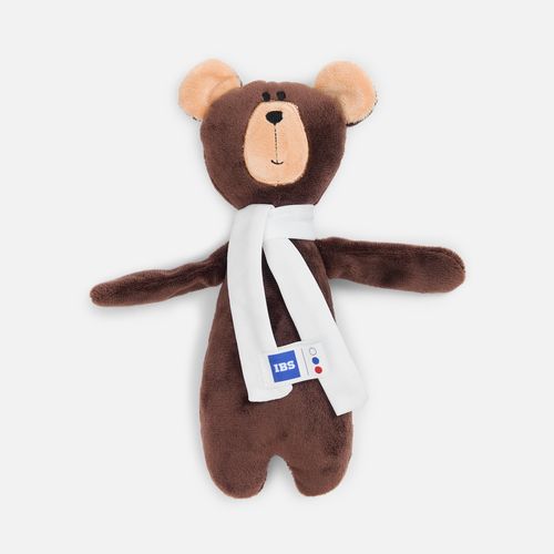 Мягкая игрушка Beastie Toys, мишка с белым шарфом