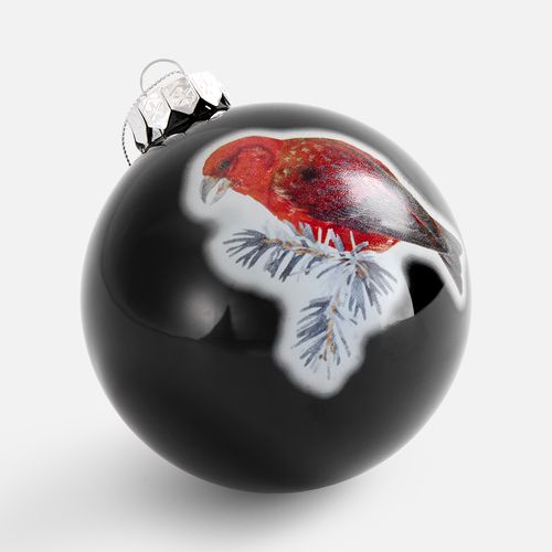 Елочный шар Finery Gloss, 8 см, глянцевый черный