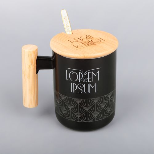 Кружка с ложкой Eco Fusion, черная