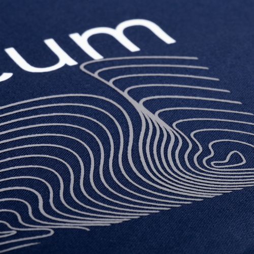 Зонт наоборот складной Futurum со светоотражающим кантом, темно-синий